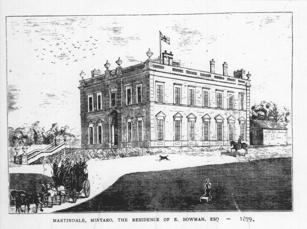 Old drawing of Martindale Hall when it was first buildt